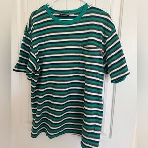 Men’s Scotch & Soda Striped Green and White T-Shirt